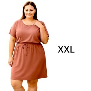 32 Degrees Rose Twill Drawstring Dress Plus Size XXL New With Tags